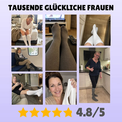 Bambus Kompressionsstrümpfe Frau stehend 15-20 mmHg – NoMoreCramp